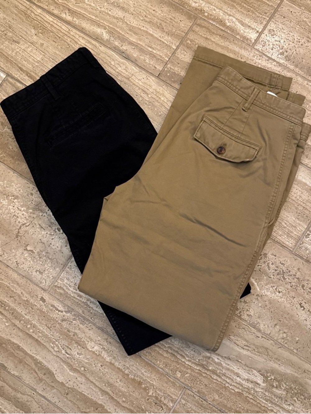Banana Republic Women’s High Rise Authentic Chino 2 pairs- Black & Khaki Size 8